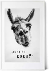 Paul Sinus Poster/Leinwandbild/Rahmenoption Lustiges Lamabild – Witzige Klo-Deko fürs Gäste-WC – Perfekt für Humorvolle