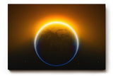 Sinus Art Wandbild 120x80cm Die aufgehende Sonne hinter der Erde erzeugt ein imposantes Lichtspiel im All