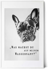 Paul Sinus Poster/Leinwandbild/Rahmenoption Lustiges Hundebild – Witzige Klo-Deko fürs Gäste-WC – Perfekt für Hundeliebhaber