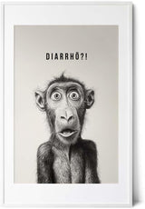 Paul Sinus Poster/Leinwandbild/Rahmenoption Lustiges Affenbild – Witzige Klo-Deko fürs Gäste-WC – Perfekt für Humorvolle