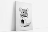 Paul Sinus Poster/Leinwandbild/Rahmenoption Lustiges Mausbild – Witzige Klo-Deko fürs Gäste-WC – Perfekt für Tierfreunde