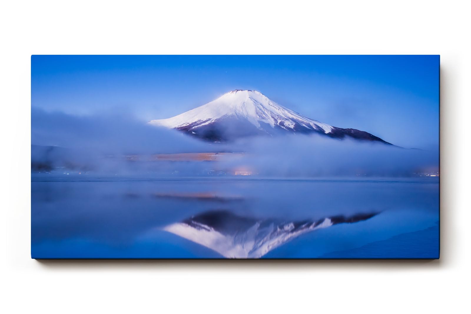 Sinus Art Wandbild 120x80cm Faszinierendes Bergmotiv mit spiegelnder Wasserfläche für meditative Raumwirkung