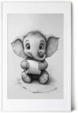 Paul Sinus Poster/Leinwandbild/Rahmenoption – Lustiger Elefant mit Klopapier – Witzige WC-Deko für dein Badezimmer