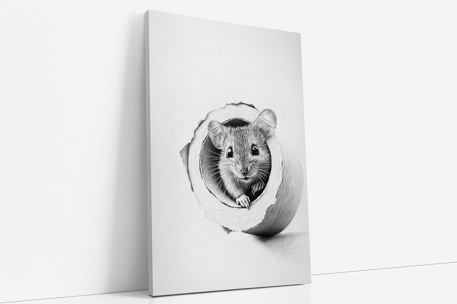 Paul Sinus Poster/Leinwandbild/Rahmenoption Lustiges Mausbild – Witzige Klo-Deko fürs Gäste-WC – Perfekt für Tierfreunde