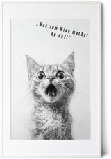 Paul Sinus Poster/Leinwandbild/Rahmenoption Lustiges Katzenbild – Freche Klo-Deko fürs Gäste-WC – Perfekt für Humorvolle