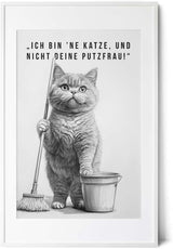 Paul Sinus Poster/Leinwandbild/Rahmenoption Lustiges Katzenbild – Freche Klo-Deko fürs Badezimmer – Perfekt für Gäste-WCs