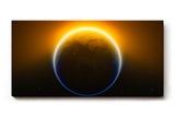 Sinus Art Wandbild 120x80cm Die aufgehende Sonne hinter der Erde erzeugt ein imposantes Lichtspiel im All
