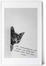Paul Sinus Poster/Leinwandbild/Rahmenoption Lustiges Katzenbild – Witzige Klo-Deko fürs Gäste-WC – Perfekt für Humorvolle
