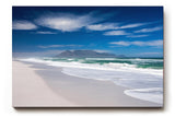 Sinus Art Wandbild 120x80cm Der berühmte Tafelberg im Hintergrund und Wellen im Vordergrund erzeugen visuelle Tiefe