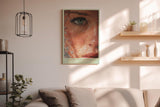 Paul Sinus Wandbild in 40x60cm Eye of Still Waters hyperrealistisches Nahporträt eines grünen Auges mit Wassertropfen