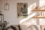 Paul Sinus Wandbild in 40x60cm The Last Balcony – Romantische, gealterte Hausfassade mit verwittertem Balkon und nostalgischem Charme in gedämpften Farben