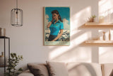 Paul Sinus Wandbild in 40x60cm Wonna Fly With Me mit charmanter Frau im Retro-Stil vor kleinen Flugzeugen für stilvolle Wandgestaltung