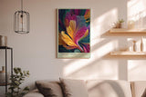 Paul Sinus Wandbild in 40x60cm Vibrant Whirl – Abstrakte Farbexplosion in dynamischen Wirbeln mit leuchtenden Gelb-, Rot-, Blauund Lilatönen