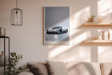 Paul Sinus Wandbild in 40x60cm The Aerion – Elegantes Supersportwagen-Design in Weiß mit schwarzen Akzenten vor minimalistischem Hintergrund
