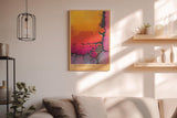 Paul Sinus Wandbild in 40x60cm Burning Layers Abstrakte Nahaufnahme einer farbintensiven, verwitterten Oberfläche in Gelb-, Orangeund Pinktönen
