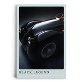 Paul Sinus Leinwandbild 80x120cm Leinwandbild Black Legend klassische Automobilkunst zeitlose Eleganz glänzende Perfektion stilvolle Ästhetik Luxusauto