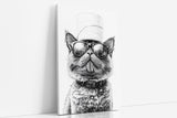 Paul Sinus Poster/Leinwandbild/Rahmenoption – Coole Katze mit Klopapierhut – Lustige WC-Deko für dein Badezimmer