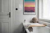 Paul Sinus Leinwandbild 80x120cm leuchtende Steppenlandschaft mit farbenprächtigem Himmel, faszinierende Wandkunst mit surrealem Farbverlauf