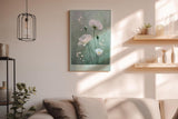 Paul Sinus Wandbild in 40x60cm Fields of Calm – weiße Mohnblumen auf zartgrünem Hintergrund, sanfte florale Kunst mit eleganter Textur