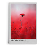 Paul Sinus Leinwandbild 60x90cm Stand Alone – Blume, Natur, Rot, Leidenschaft, Einsamkeit, Schönheit, Minimalismus, Kunst, Fotografie, Eleganz