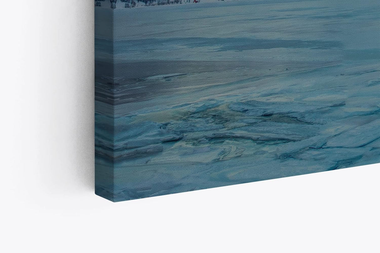 Paul Sinus Wandbild 120x80cm Berge Schnee Norwegen Polarlichter Sternenhimmel