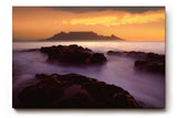 Sinus Art Wandbild 120x80cm Faszinierende Silhouette des Tafelbergs in goldener Abendstimmung