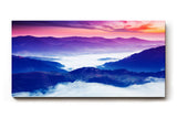Sinus Art Wandbild 120x80cm Stimmungsvolle Bergsilhouette mit Nebelmeer im Tal und farbenprächtigem Himmel