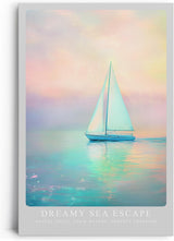 Paul Sinus Leinwandbild 40x60cm traumhafte Segelboot-Szene in pastellfarbenem Himmel und ruhigem Meer – kunstvolles Leinwandbild