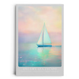 Paul Sinus Leinwandbild 40x60cm traumhafte Segelboot-Szene in pastellfarbenem Himmel und ruhigem Meer – kunstvolles Leinwandbild