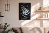 Paul Sinus Wandbild in 40x60cm The Dark Bloom – Detailliertes Blumenmotiv in dunklen und kühlen Farbtönen