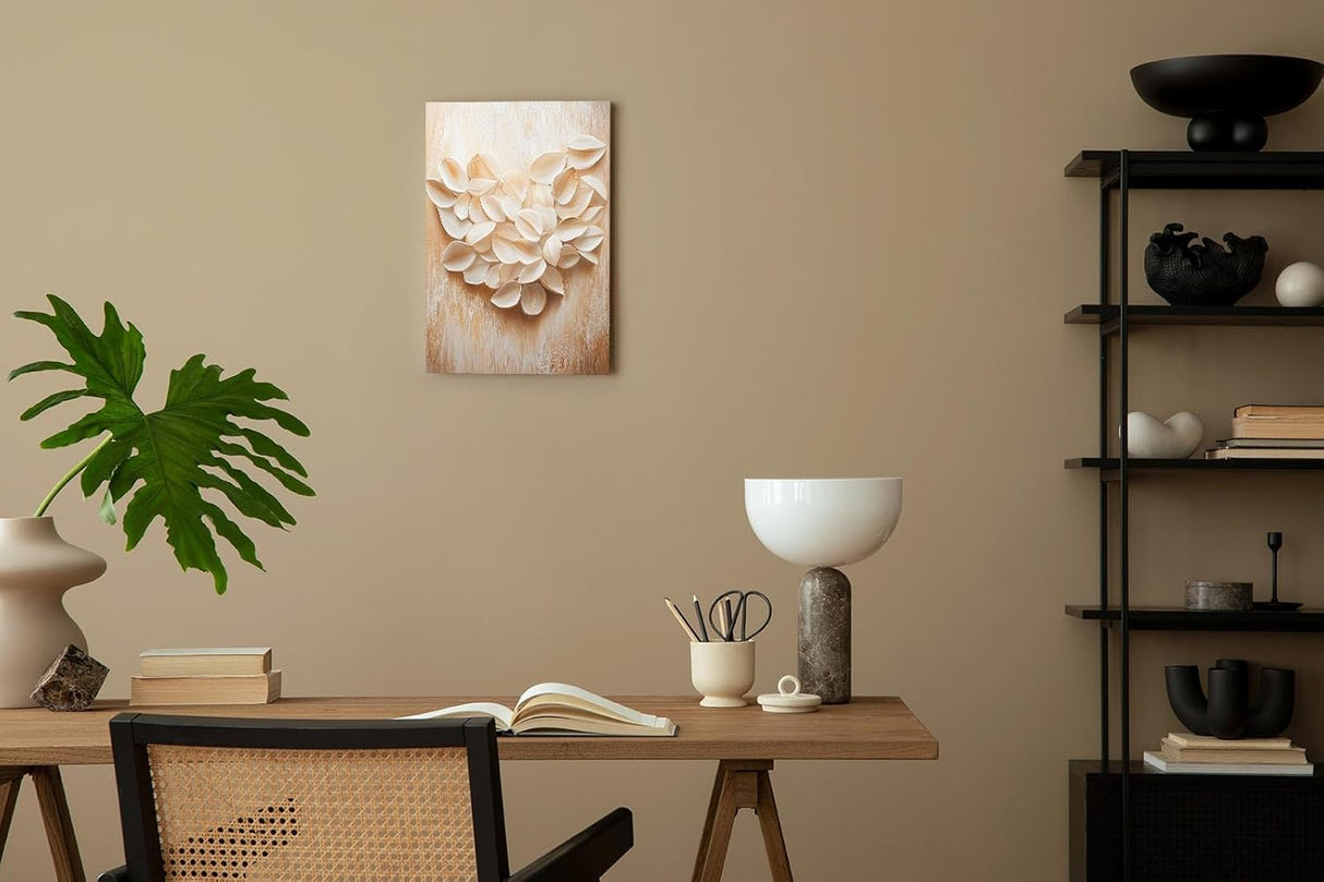 Paul Sinus 60x90cm Wandbild Herz aus Blütenblättern – Emotionale Wanddekoration mit natürlicher Blume