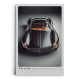 Paul Sinus Leinwandbild 80x120cm Velocité klassischer Sportwagen futuristisch schwarz elegant Retro Luxus Design