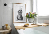 Paul Sinus Poster/Leinwandbild/Rahmenoption – Cooles Krokodil mit Klopapierhut – Lustige WC-Deko für dein Badezimmer