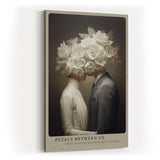 Paul Sinus Wandbild in 40x60cm Petals Between Us – Ausdrucksstarke Kunst mit blühenden weißen Blüten als Symbol für stille Verbundenheit