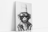 Paul Sinus Poster/Leinwandbild/Rahmenoption – Cooler Affe mit Klopapierhut – Witzige WC-Deko für dein Badezimmer