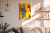 Paul Sinus Wandbild in 40x60cm The Selling Weeks – Vintage Business Couple im Retro-Stil, stilvolle Illustration in leuchtenden Farben