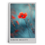 Paul Sinus Leinwandbild 80x120cm Serene Beauty – Blume, Natur, Blau, Rot, Harmonie, Eleganz, Fotografie, Inspiration, Kunst, Ästhetik, Emotion, Stille