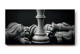 Sinus Art Wandbild 120x80cm Darstellung einer Schachkönigin umgeben von geschlagenen Figuren als Zeichen der Stärke