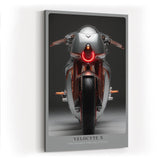 Paul Sinus Wandbild in 40x60cm Velocyte X – futuristisches Motorrad-Design in minimalistischer Perspektive mit markantem Rücklicht