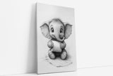 Paul Sinus Poster/Leinwandbild/Rahmenoption – Lustiger Elefant mit Klopapier – Witzige WC-Deko für dein Badezimmer