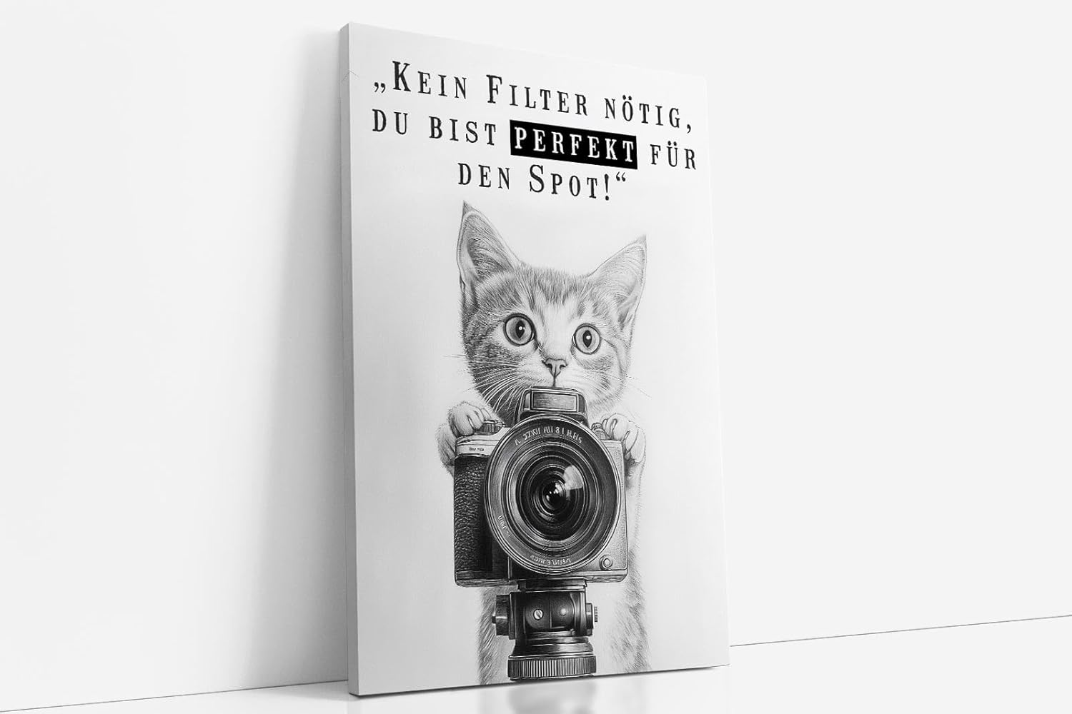 Paul Sinus Poster/Leinwandbild/Rahmenoption Lustiges Katzenbild – Witzige Klo-Deko fürs Gäste-WC – Perfekt für Humorvolle