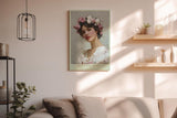 Paul Sinus Wandbild in 40x60cm The Flower Crown romantisches Porträt einer jungen Frau mit Blumenkranz in zarten Pastellfarben