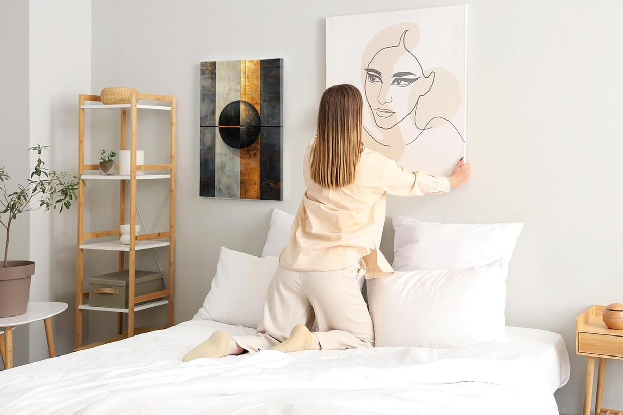 Paul Sinus 60x90cm Wandbild Goldkraft Vision – Powerdesign mit Fokuskunstwerk aus Geometrie und urbaner Eleganz