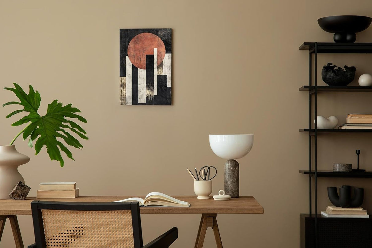Paul Sinus 60x90cm Wandbild Visionäre Balance – Kraftvolles Fokuskunstwerk mit abstraktem Sonnenmotiv und Struktur