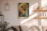 Paul Sinus Wandbild in 40x60cm Golden Empress majestätisches Porträt einer Frau in goldverzierter Kopfbedeckung vor strahlender Sonne