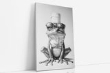 Paul Sinus Poster/Leinwandbild/Rahmenoption – Cooler Frosch mit Klopapierhut – Lustige WC-Deko für dein Badezimmer