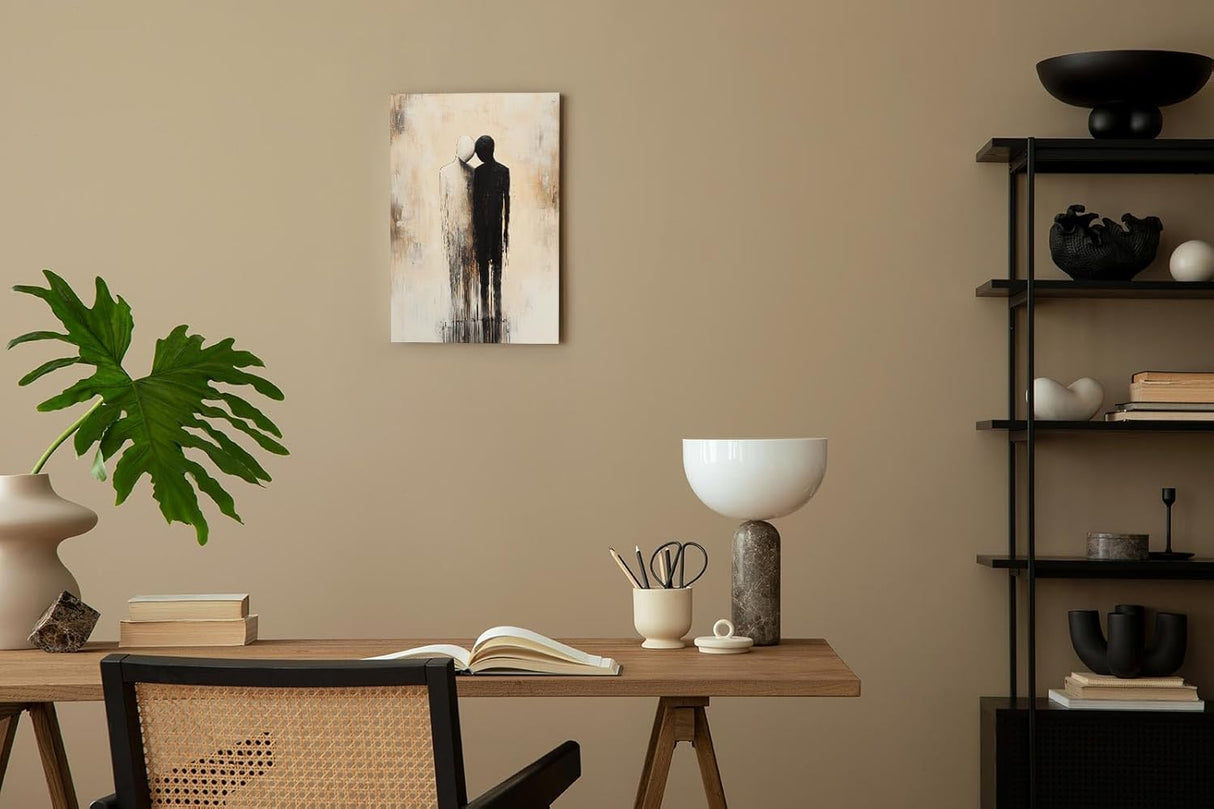 Paul Sinus 60x90cm Wandbild Tiefe Harmonie – Ausdrucksstarkes Kunstwerk zweier Figuren als Symbol für Einheit und Gleichgewicht