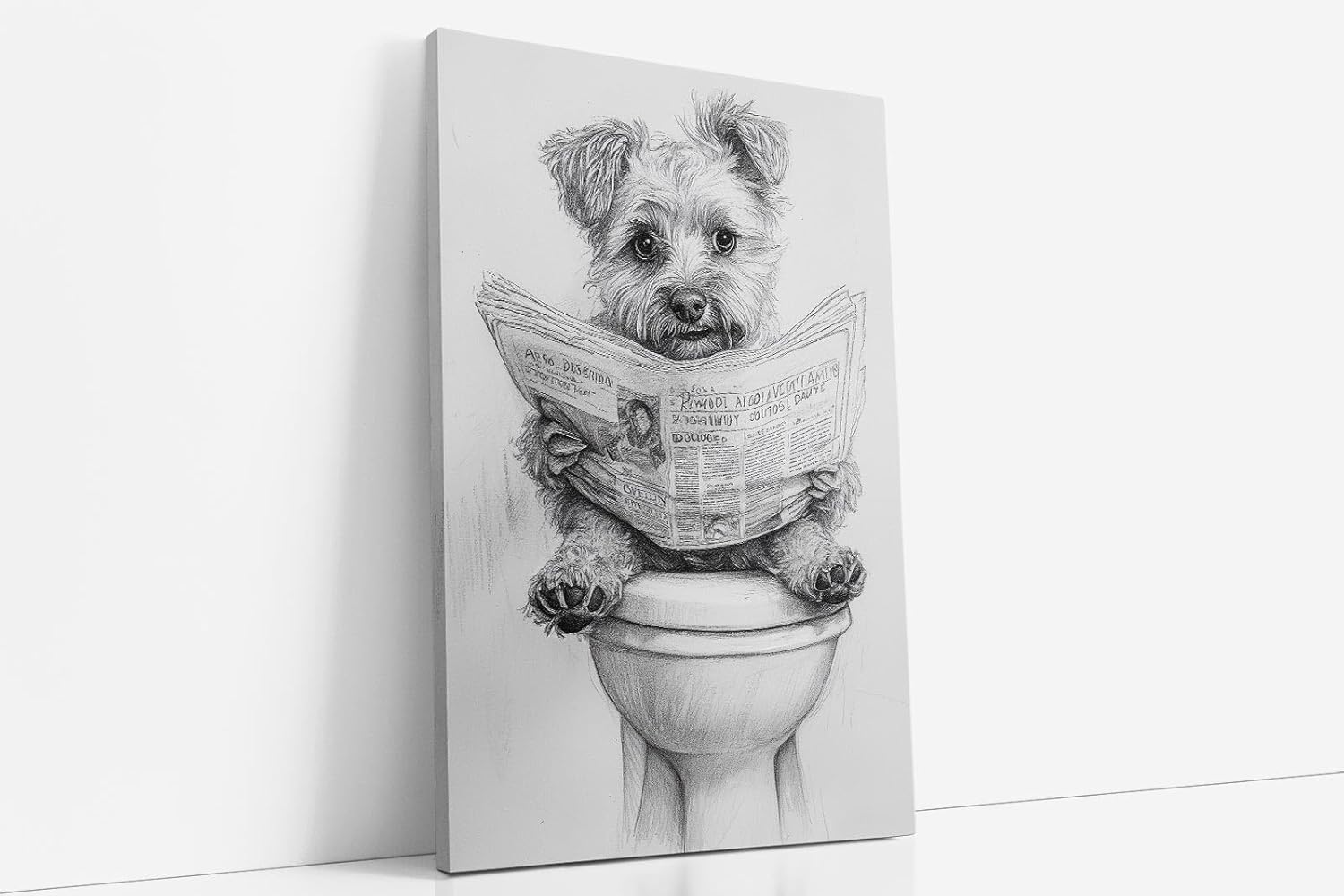 Paul Sinus Poster/Leinwandbild/Rahmenoption Lustiges Hundebild – Witzige Klo-Deko fürs Gäste-WC – Perfekt für Hundeliebhaber