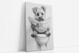 Paul Sinus Poster/Leinwandbild/Rahmenoption Lustiges Hundebild – Witzige Klo-Deko fürs Gäste-WC – Perfekt für Hundeliebhaber