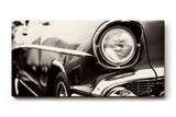 Sinus Art Wandbild 120x80cm Ästhetische Nahaufnahme eines ikonischen Oldtimers mit glänzendem Chrom